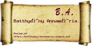 Batthyány Annamária névjegykártya