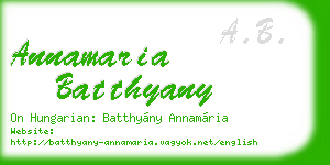 annamaria batthyany business card